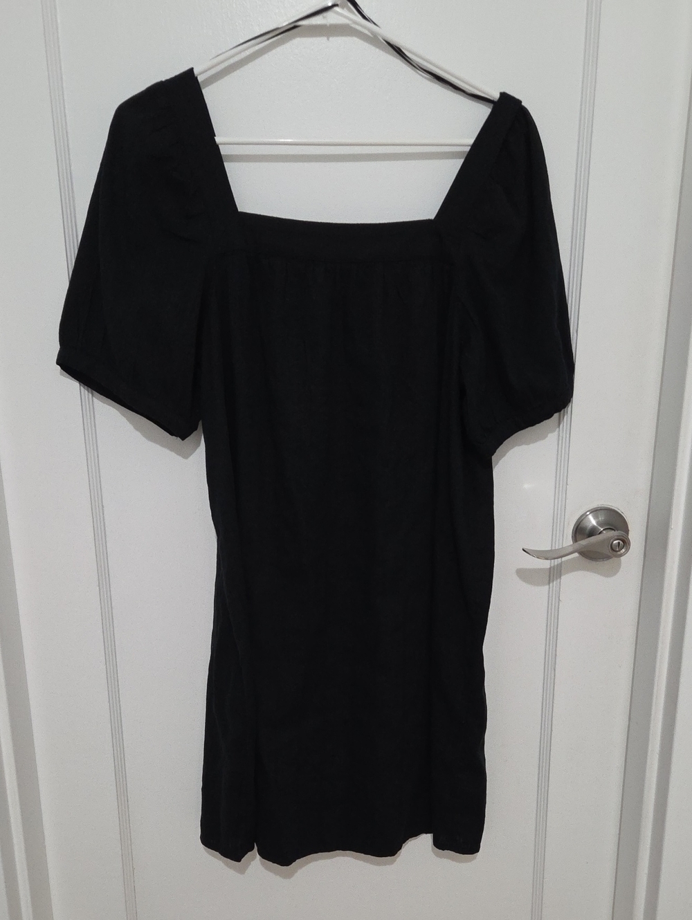 Old Navy Black Square-Neck Puff Sleeve Dress